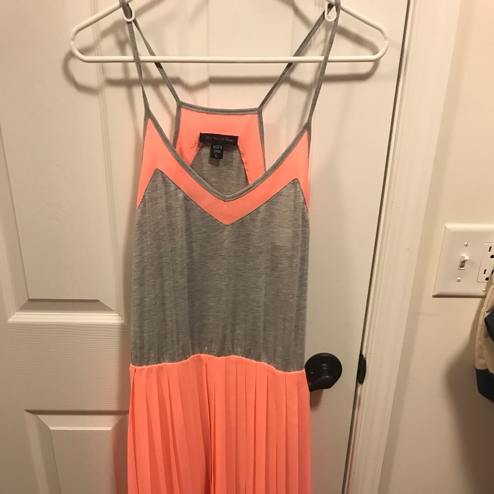 Mini bright orange and grey dress